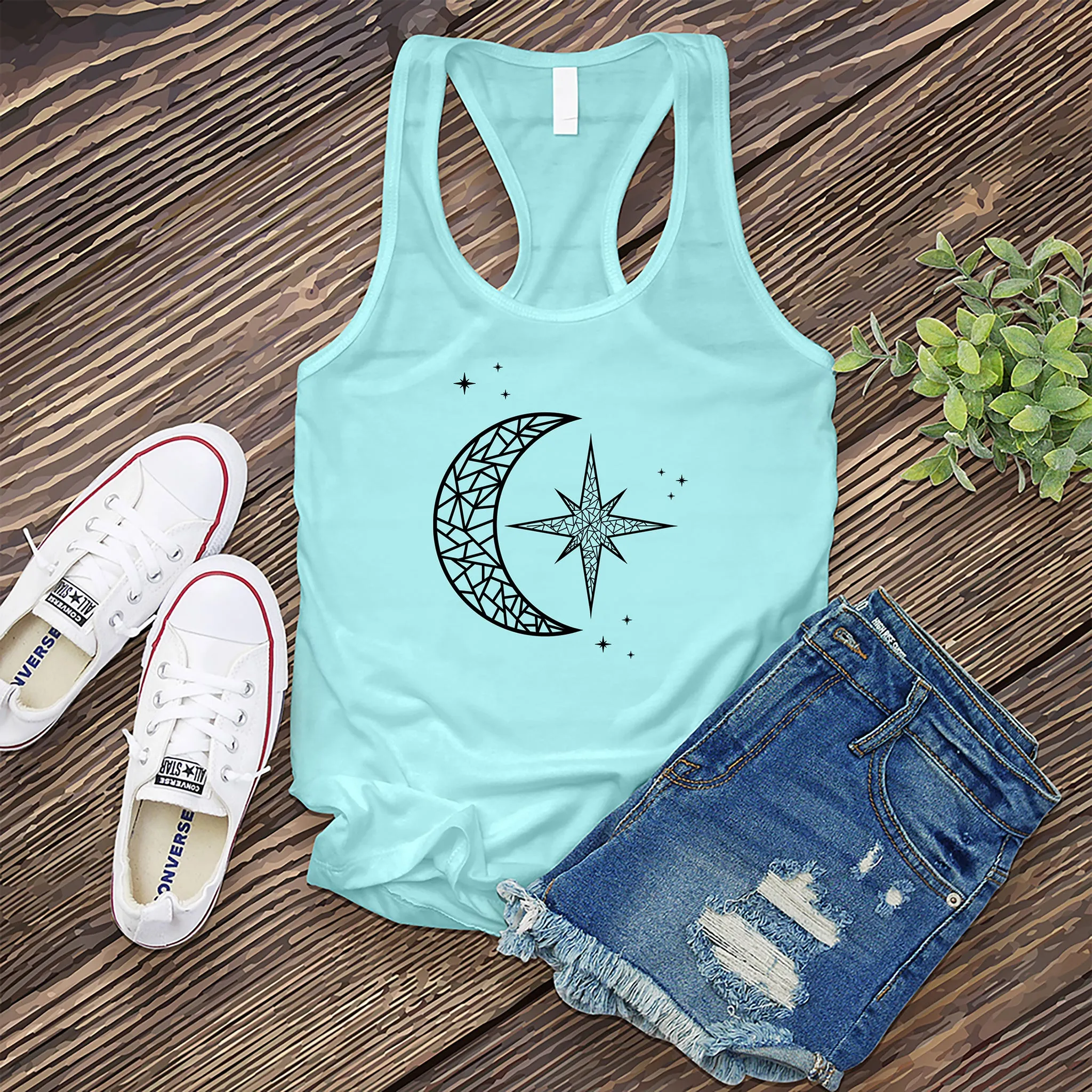 Mosaic Polaris and Moon Women's Tank Top