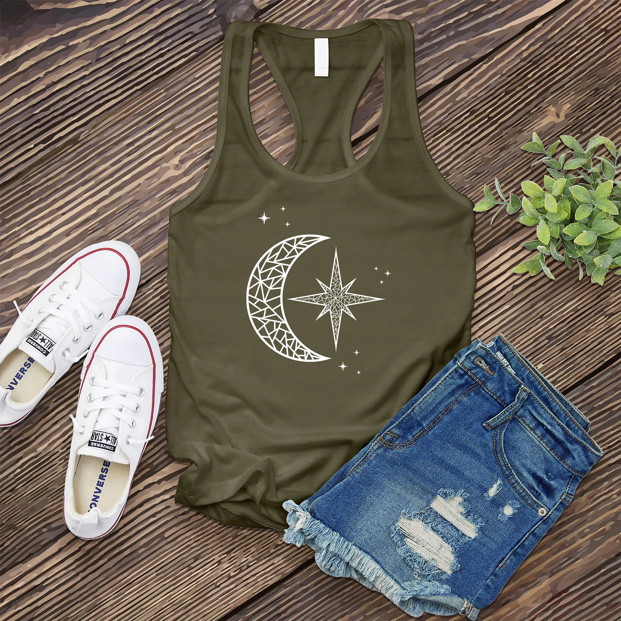 Mosaic Polaris and Moon Women's Tank Top