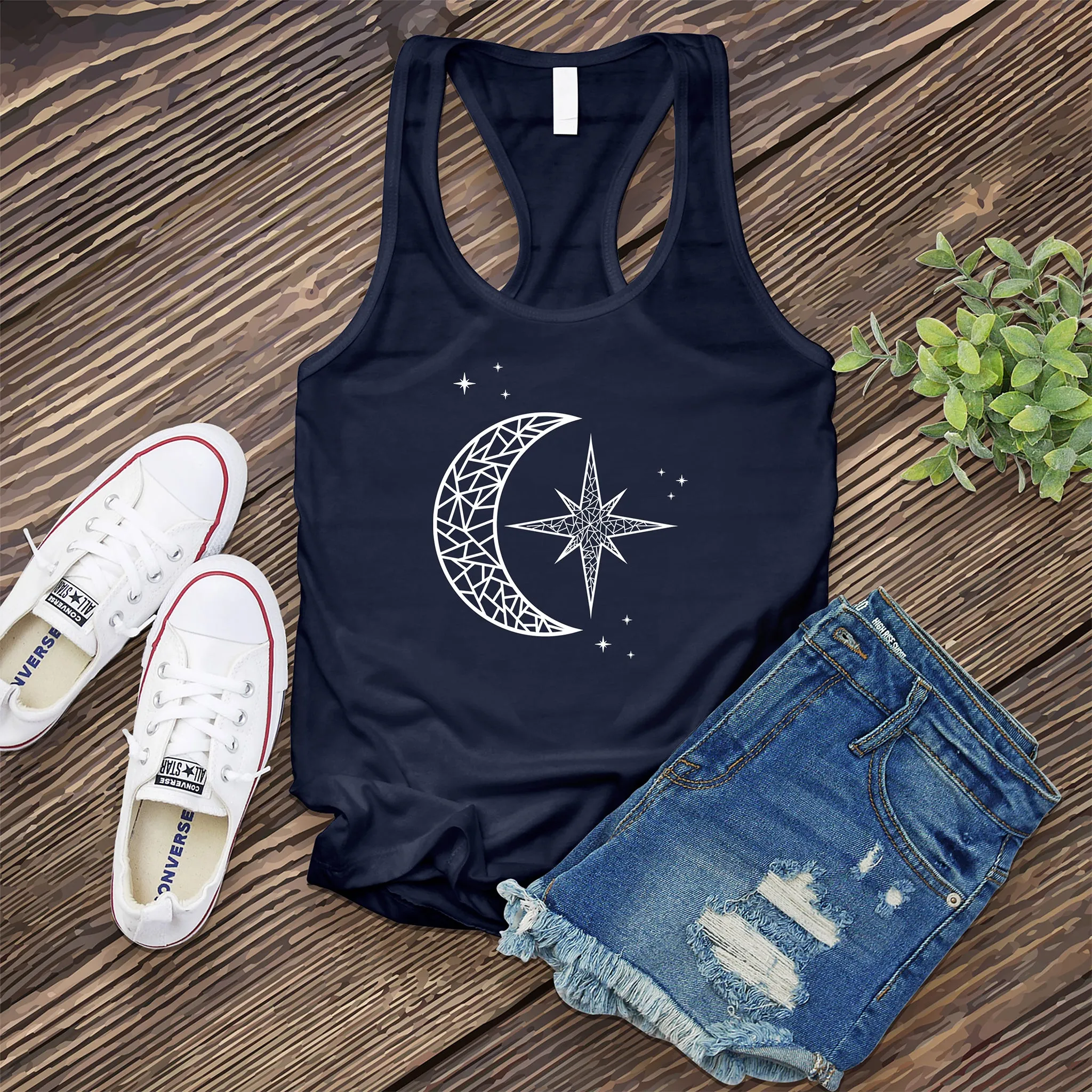 Mosaic Polaris and Moon Women's Tank Top
