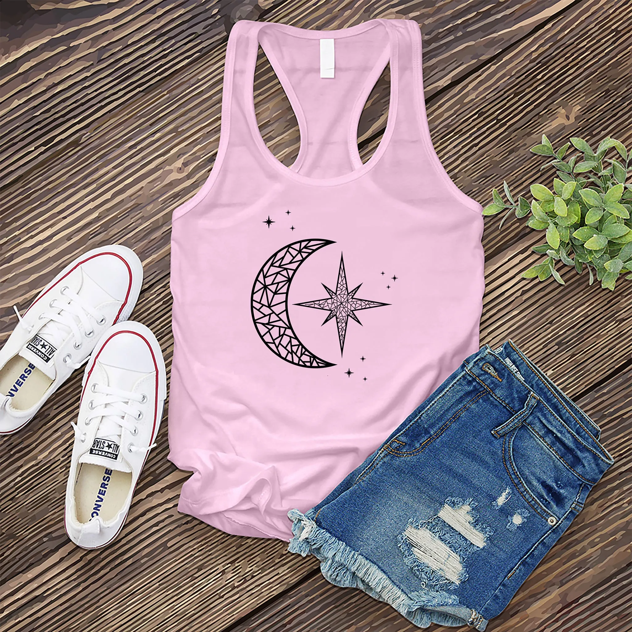 Mosaic Polaris and Moon Women's Tank Top