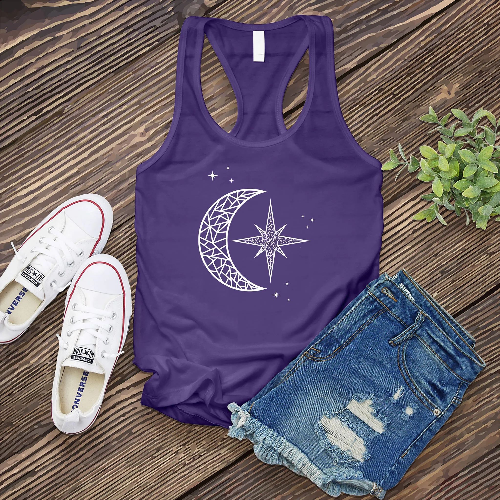 Mosaic Polaris and Moon Women's Tank Top