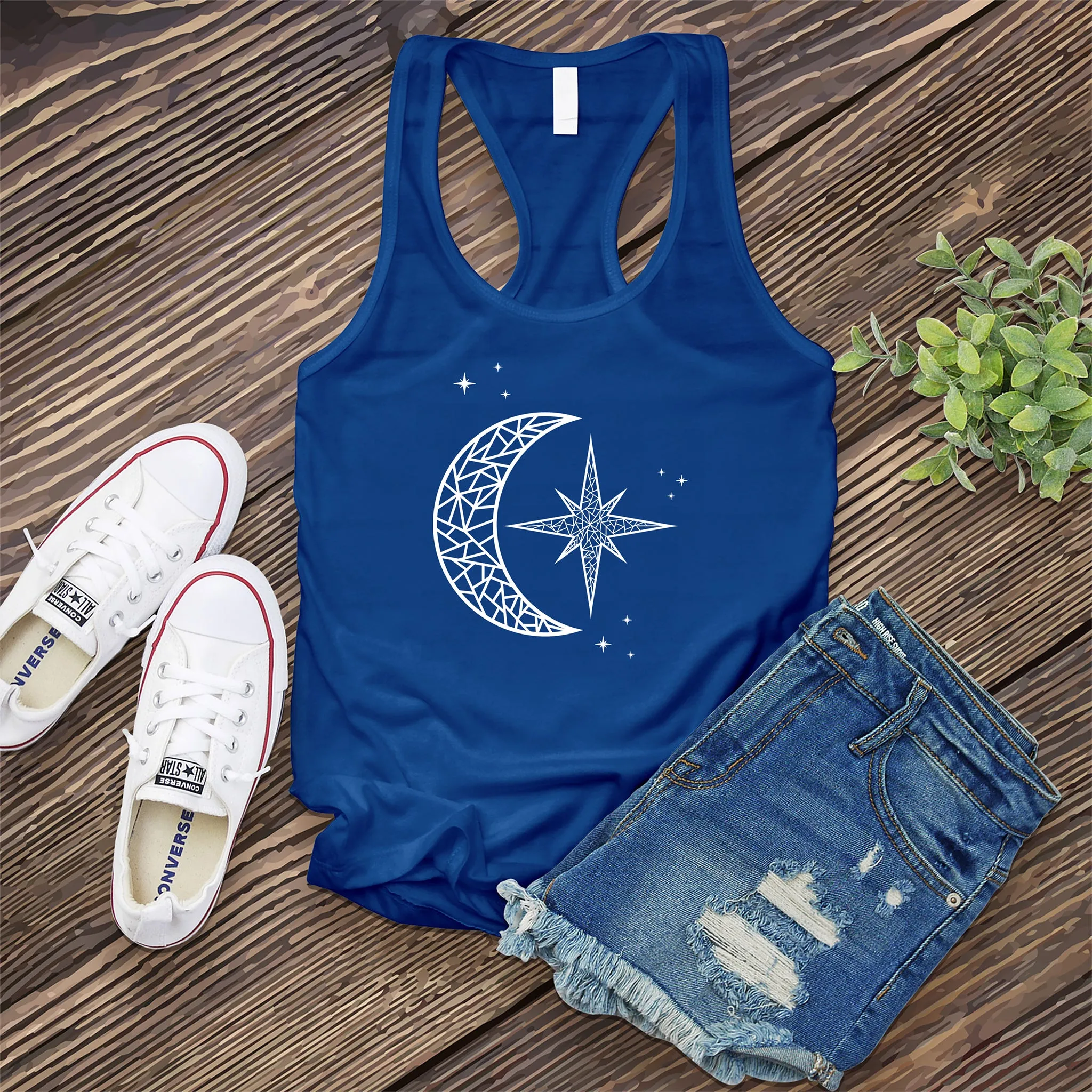 Mosaic Polaris and Moon Women's Tank Top