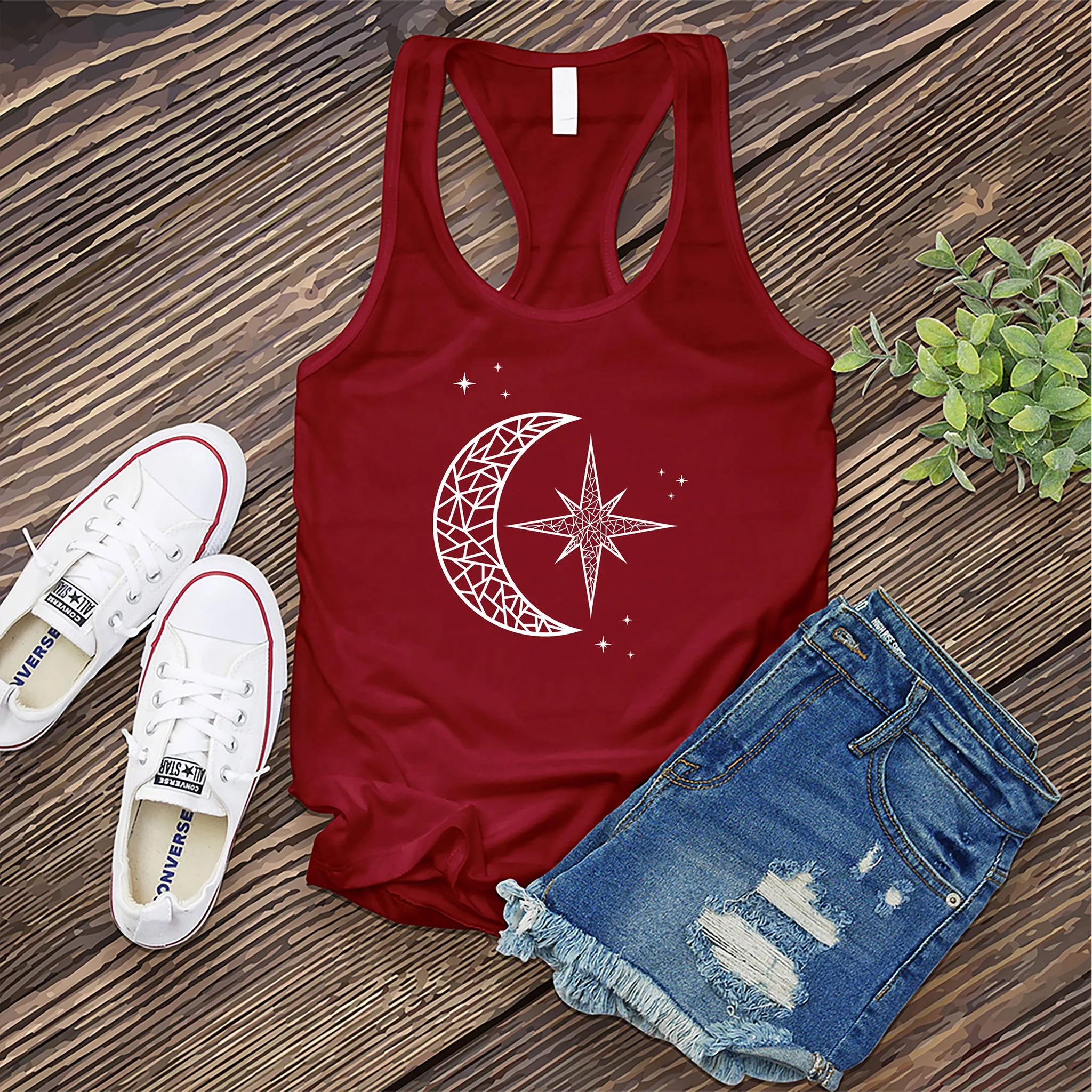 Mosaic Polaris and Moon Women's Tank Top