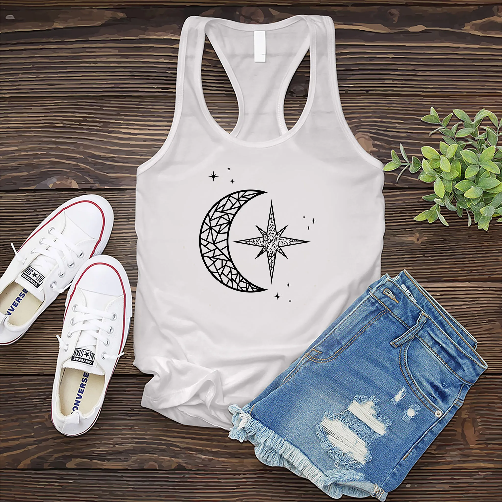 Mosaic Polaris and Moon Women's Tank Top