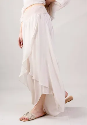 Myom Silk Flowy Pants Beige
