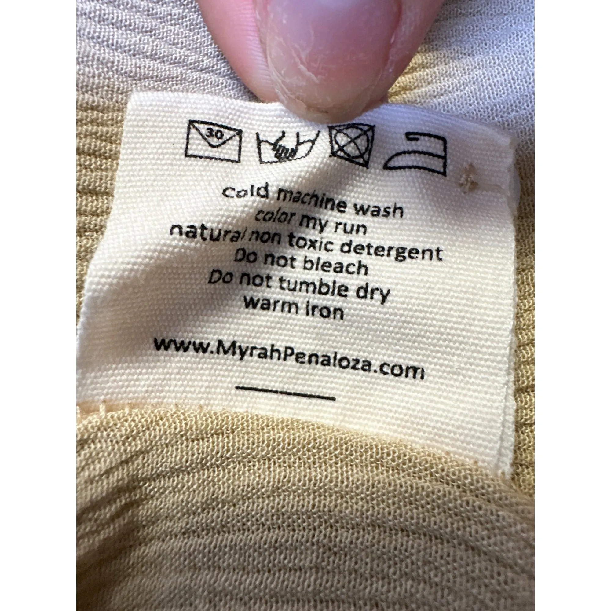 Myrah Penaloza Pale Yellow Shirt Dress One Size