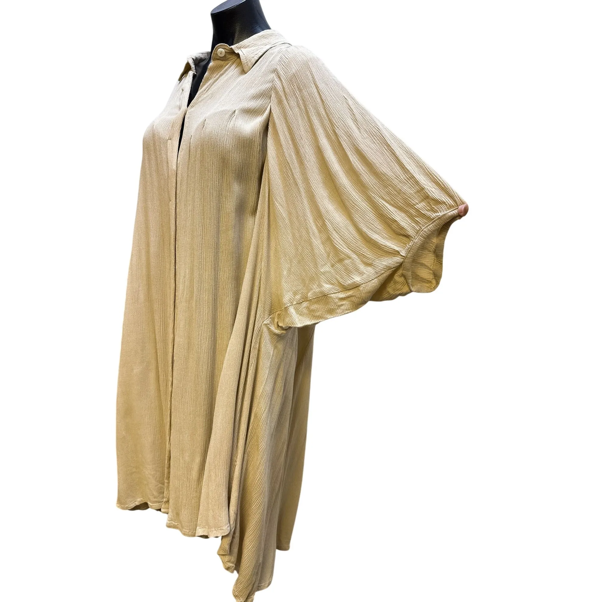 Myrah Penaloza Pale Yellow Shirt Dress One Size