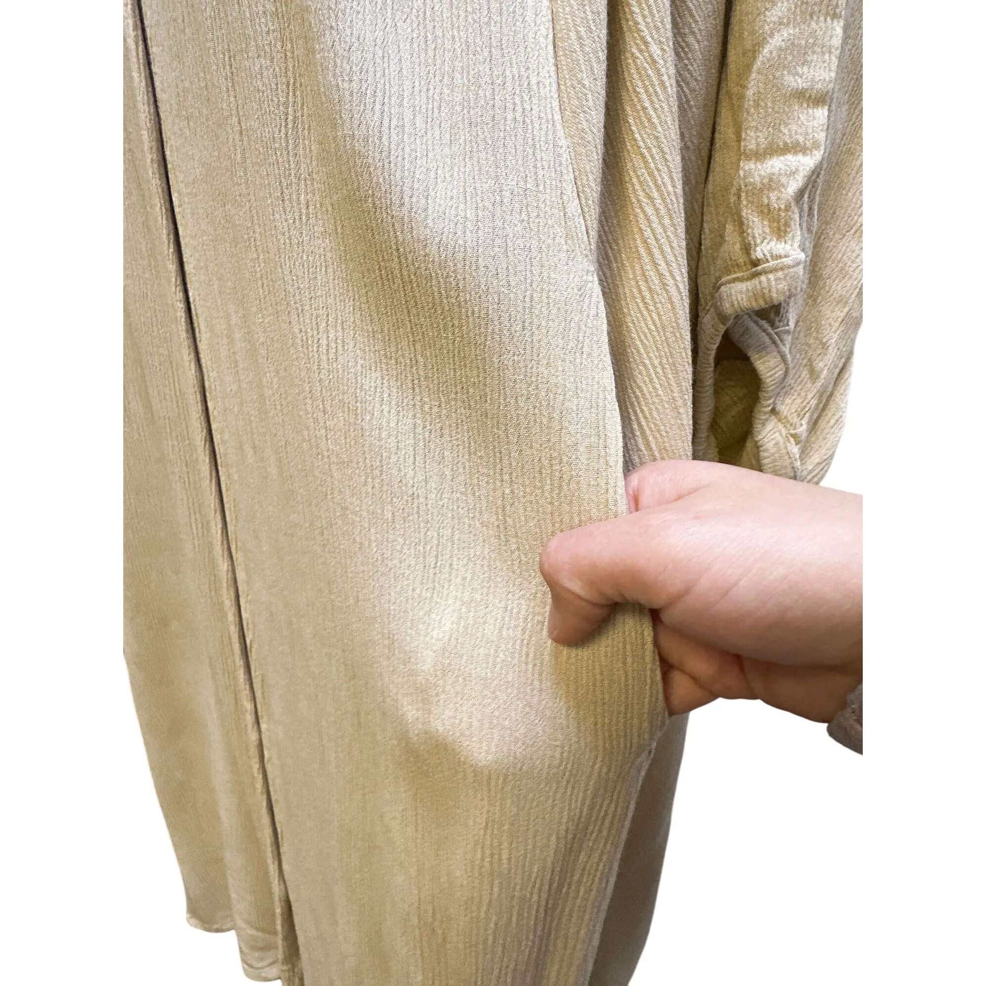 Myrah Penaloza Pale Yellow Shirt Dress One Size