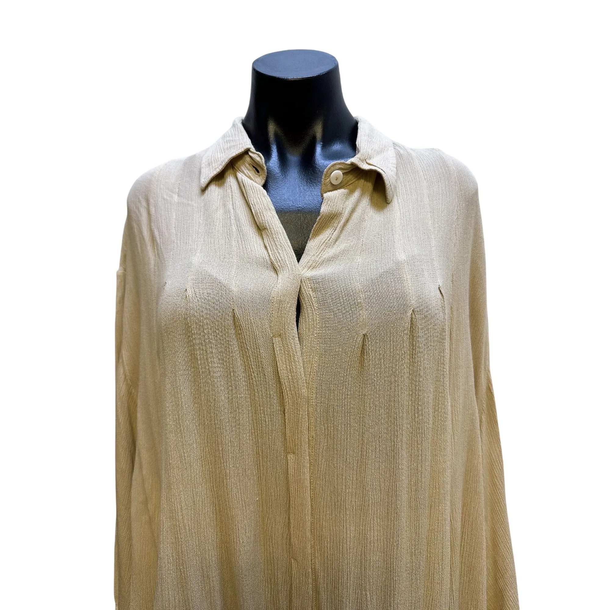 Myrah Penaloza Pale Yellow Shirt Dress One Size