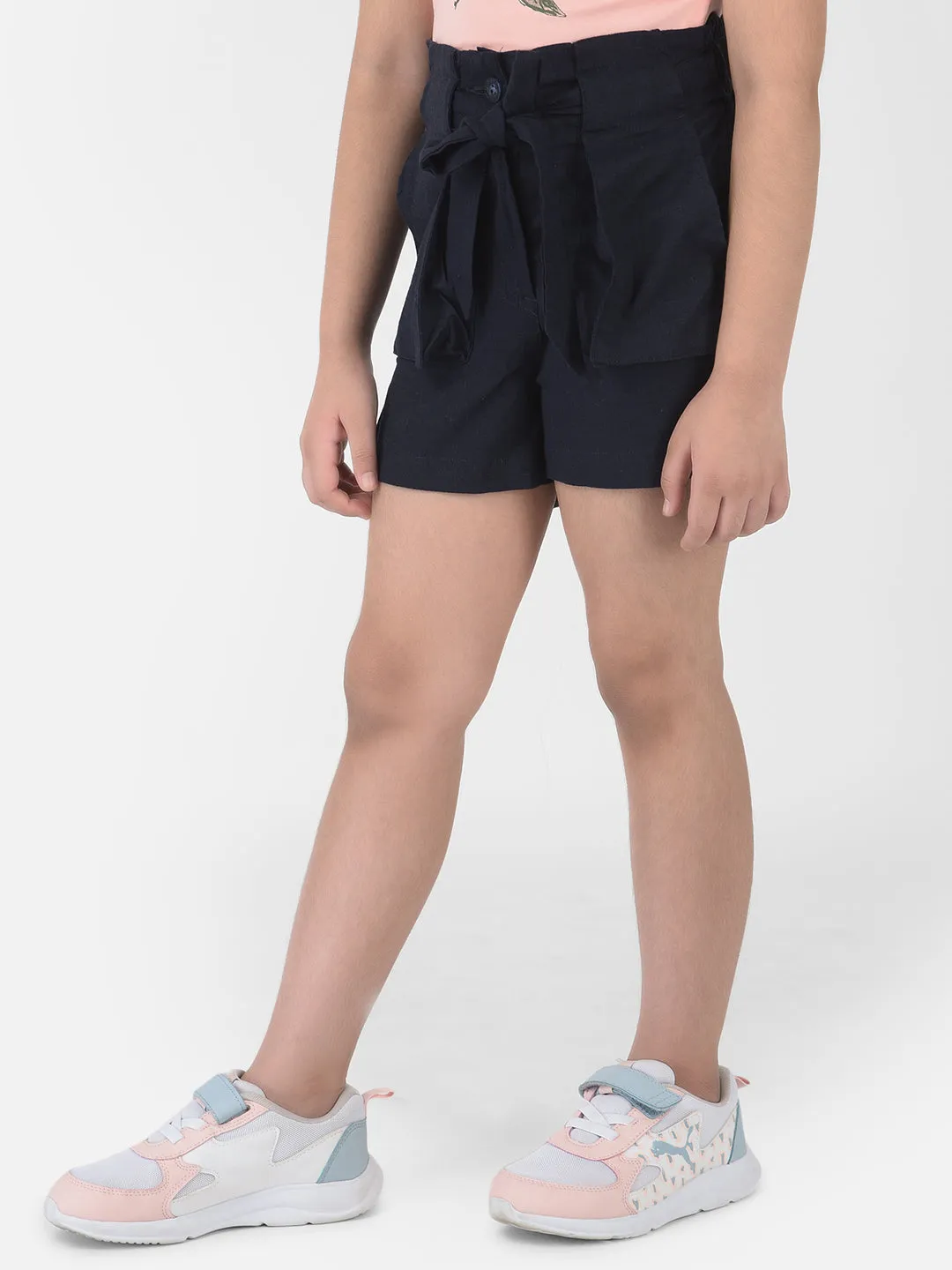 Navy Blue Bow-Tie Shorts