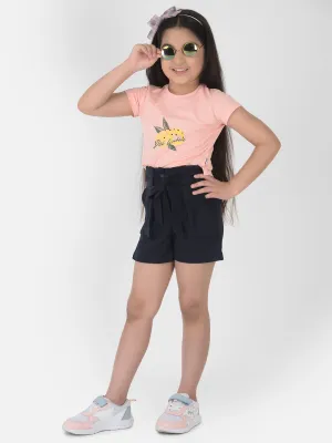 Navy Blue Bow-Tie Shorts