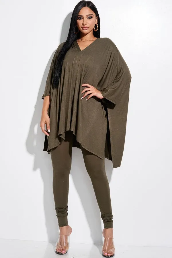 Olive Flowy Top & Leggings Set