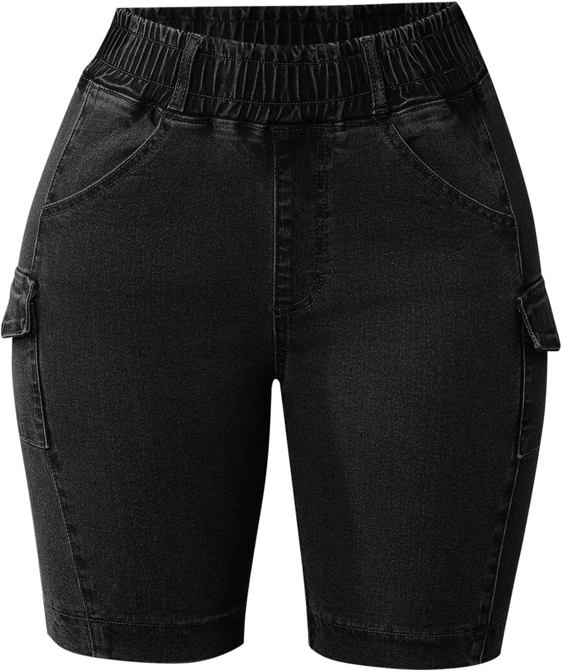 Outdoor Women's Stylish High Waisted Ruffled Vintage Denim Shorts