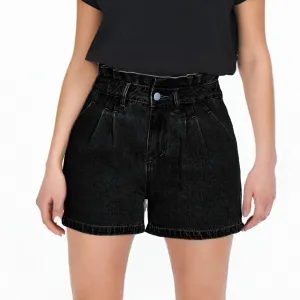 Outdoor Women's Stylish High Waisted Ruffled Vintage Denim Shorts