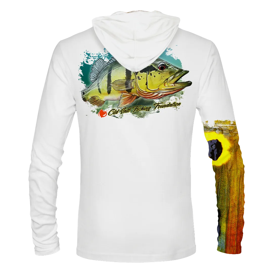 Peacock Bass Long Sleeve Hooded Performance Shirt