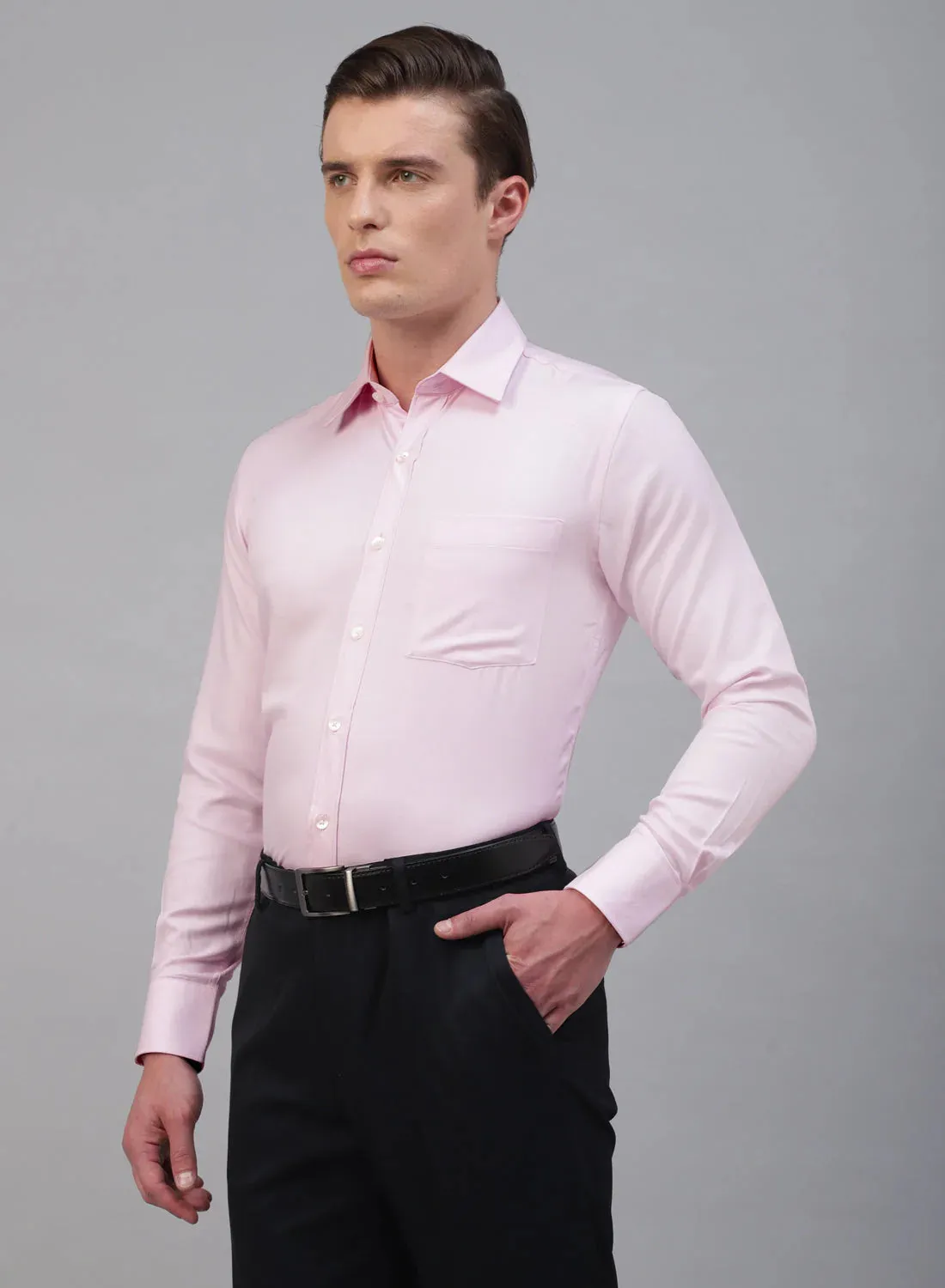 Pink Bamboo Rayon Full Sleeve Shirt