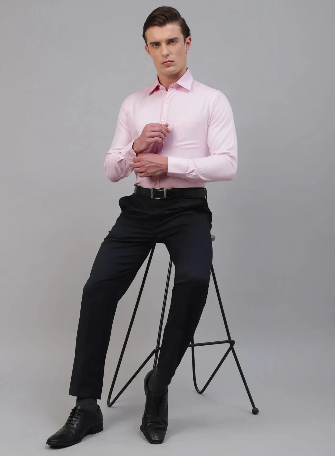 Pink Bamboo Rayon Full Sleeve Shirt