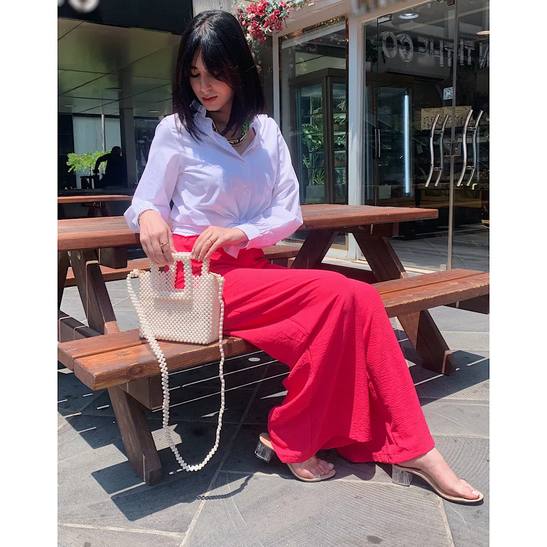 Pink wide leg pants