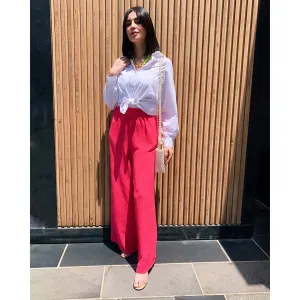 Pink wide leg pants