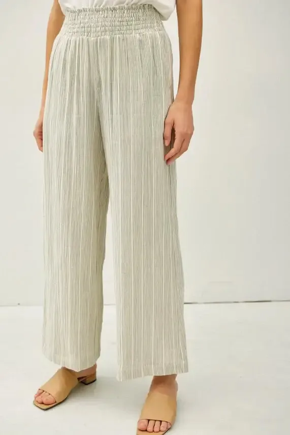 PINSTRIPED GAUZE PANTS