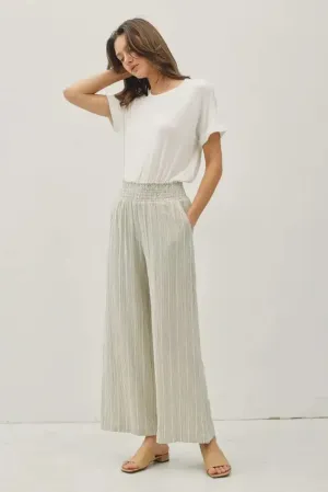 PINSTRIPED GAUZE PANTS