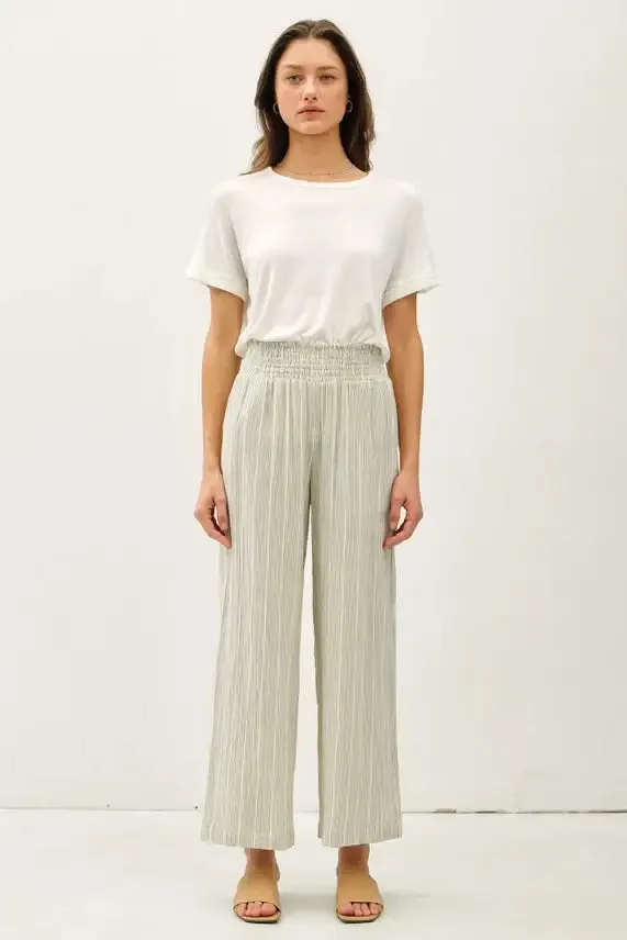 PINSTRIPED GAUZE PANTS