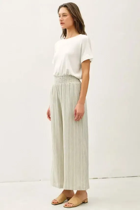 PINSTRIPED GAUZE PANTS