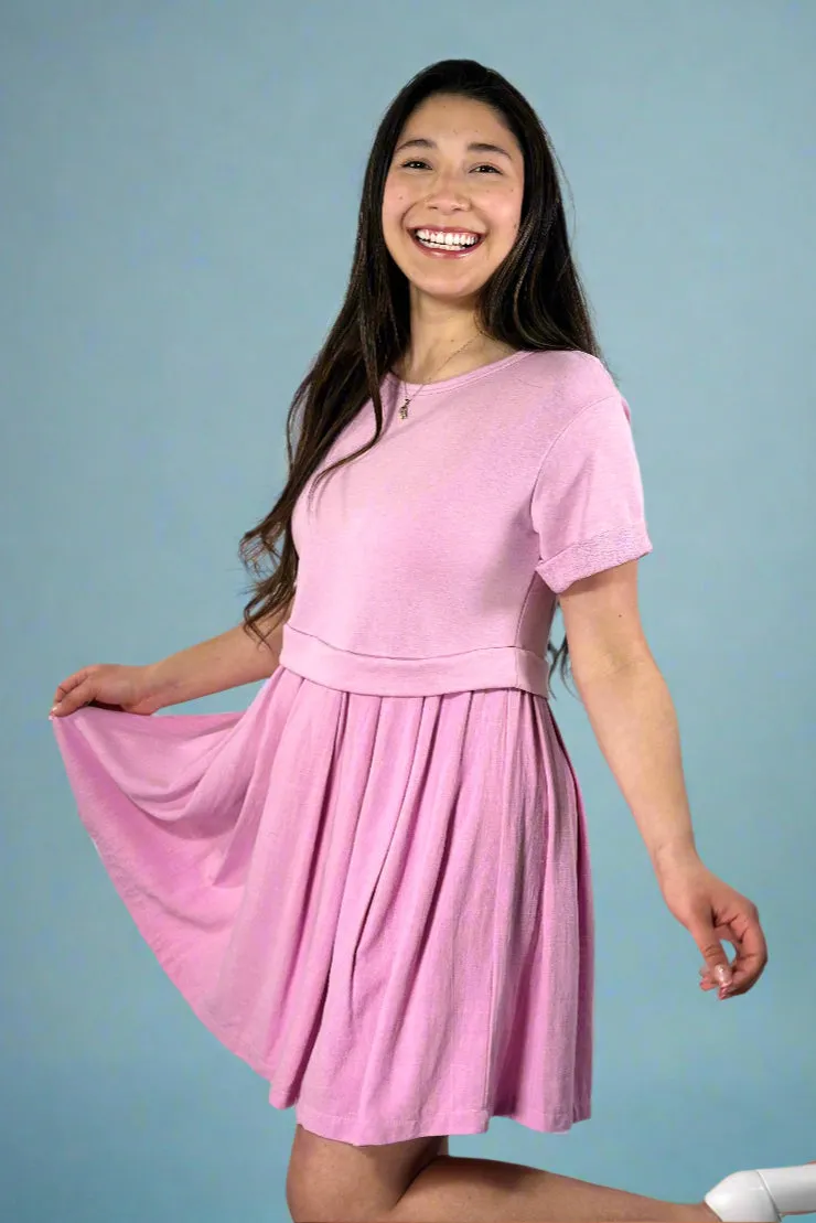 Pleated Bottom Dress - Lilac