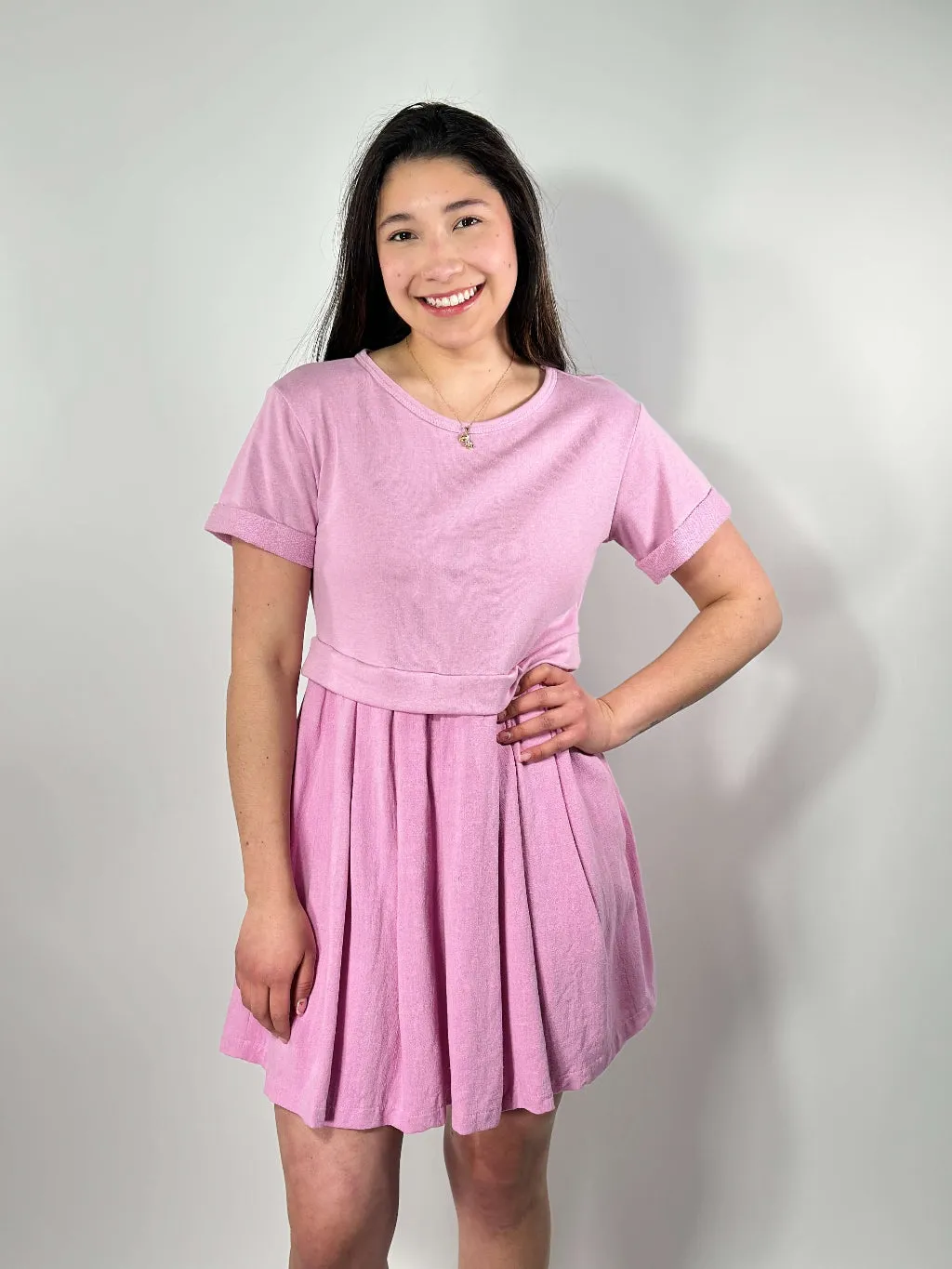 Pleated Bottom Dress - Lilac