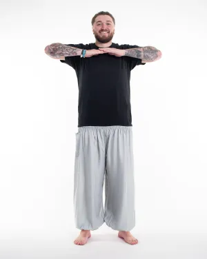 Plus Size Solid Color Men's Harem Pants in Light Gray
