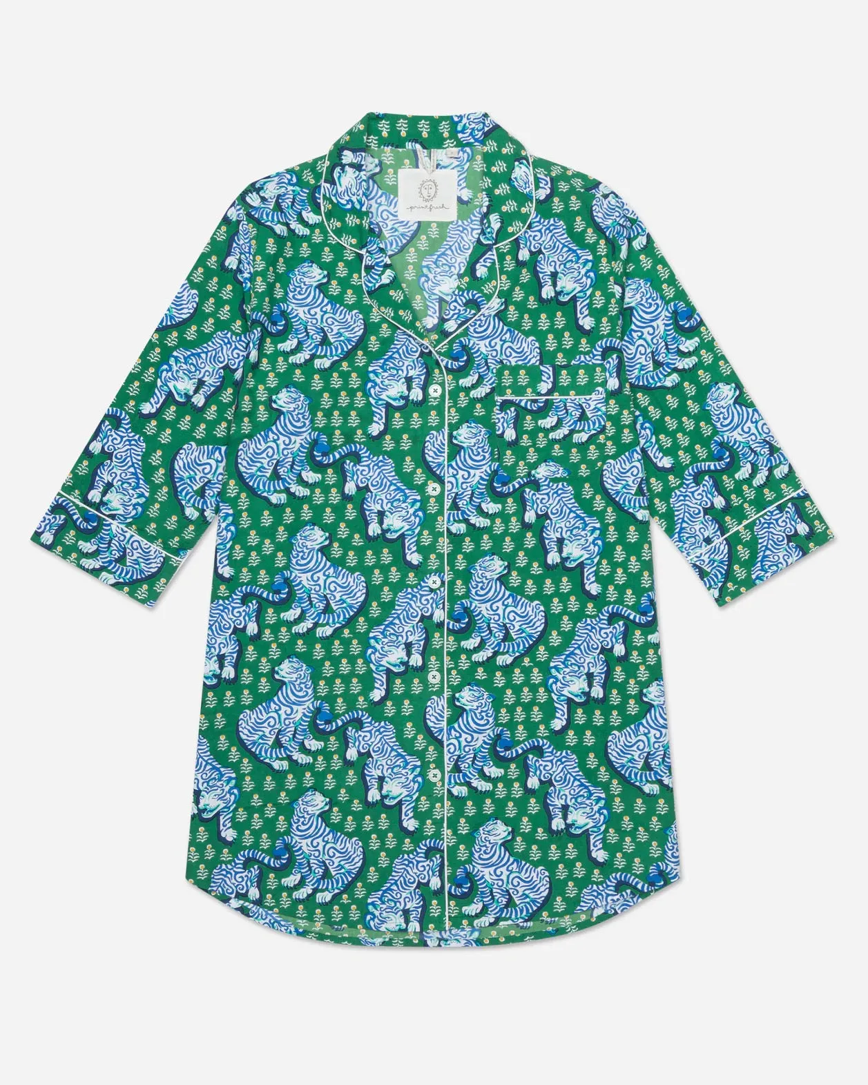 Print Fresh Tiger Queen Jade Sleep Shirt