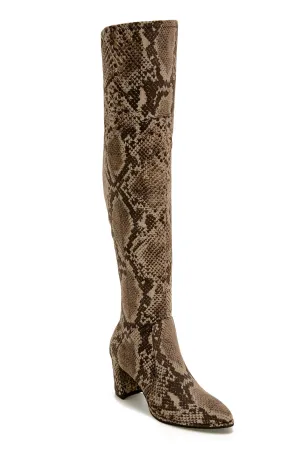 Python Over The Knee Boot Camel Multi