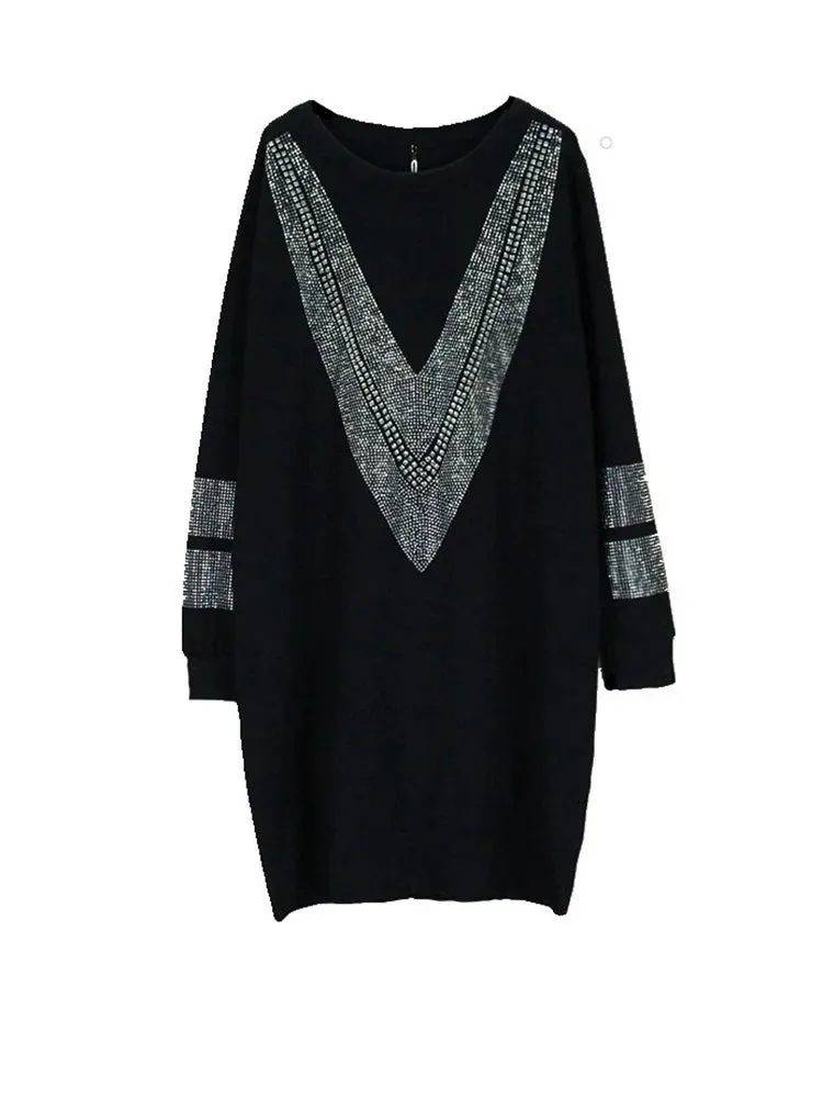 Remi Black Rhinestones Shining Mini Dress