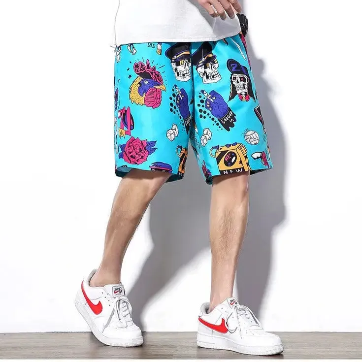 Retro Punk Waterproof Beach Shorts
