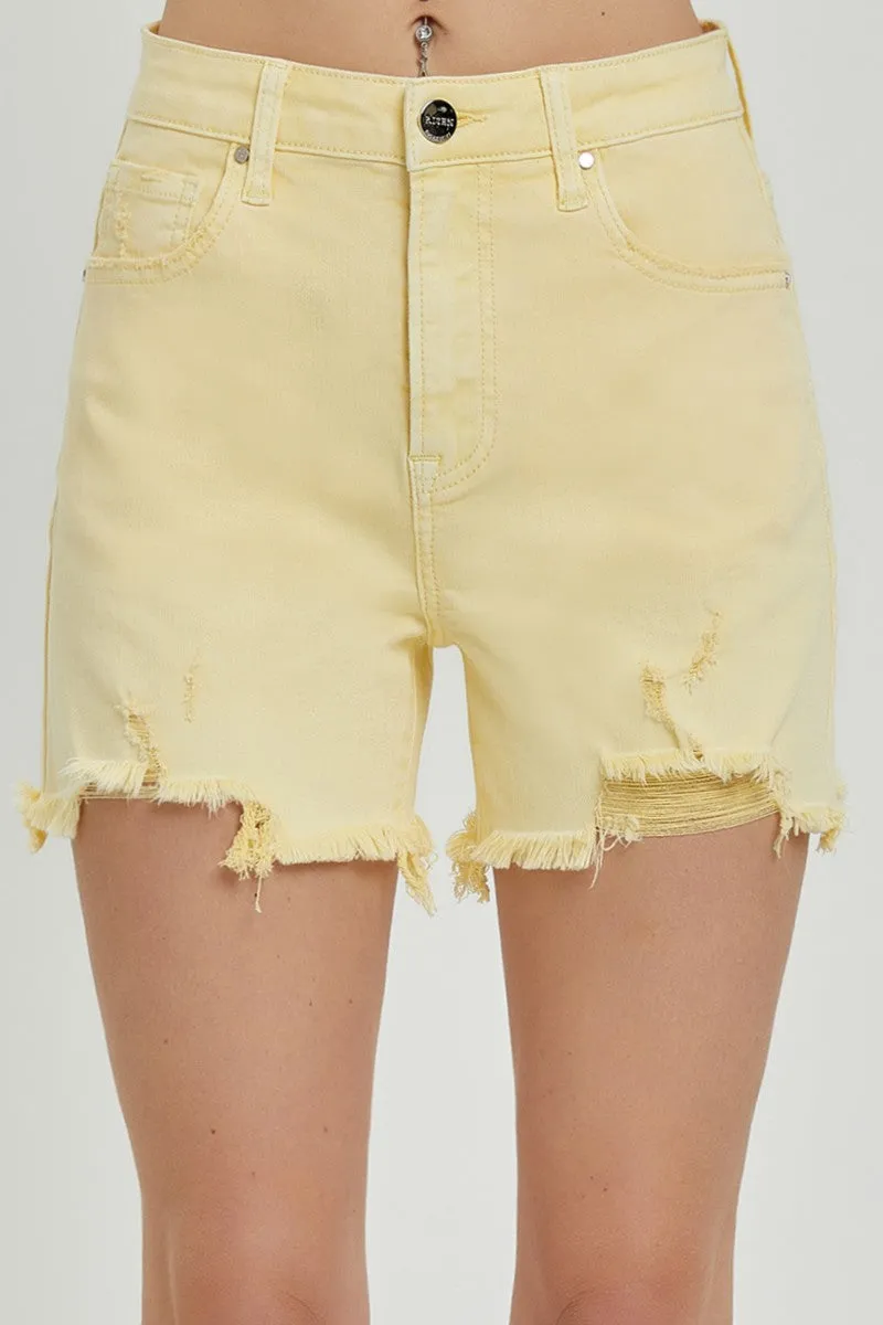Risen High Rise Distressed Shorts