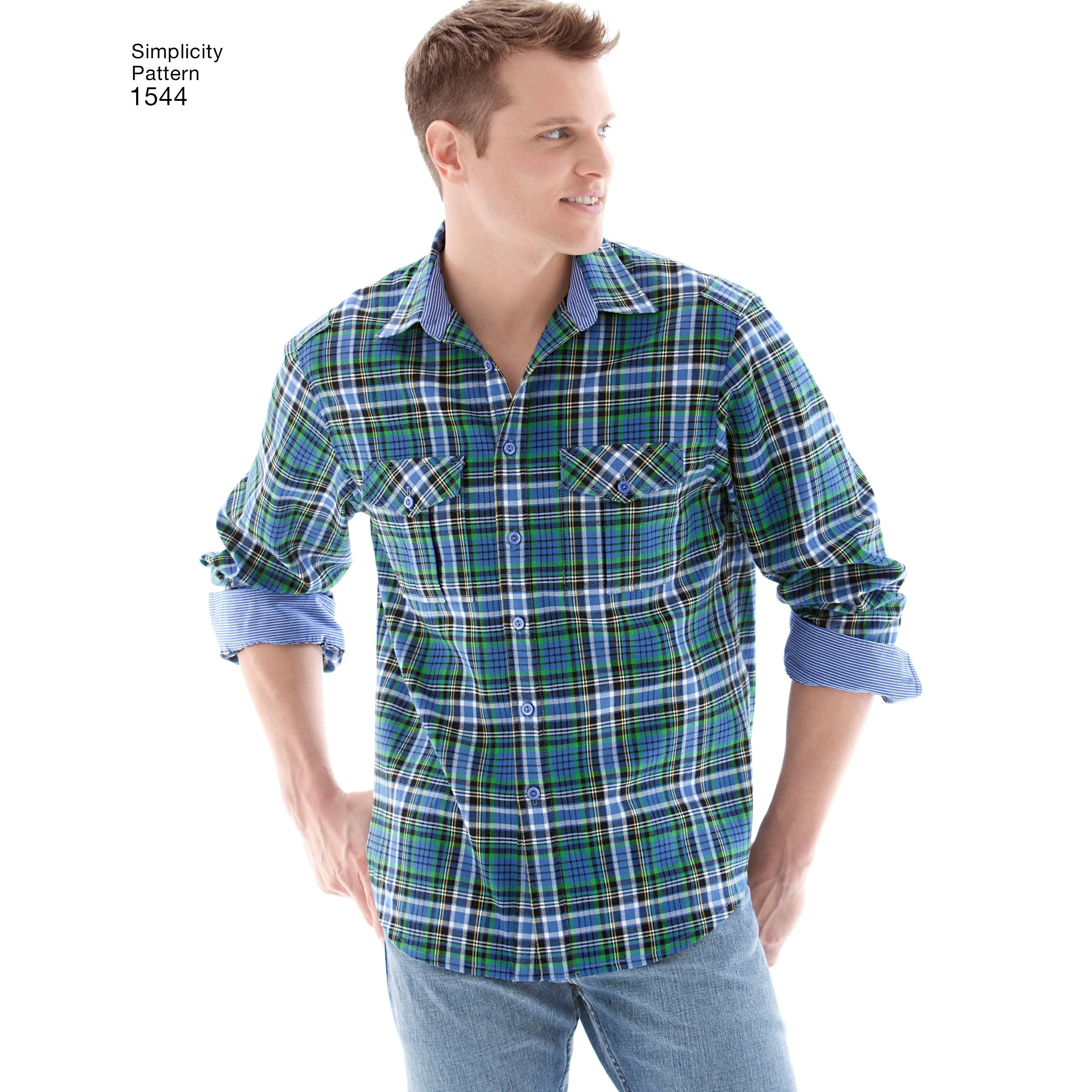 Simplicity Pattern 1544 Men's Shirt with Fabric Variations