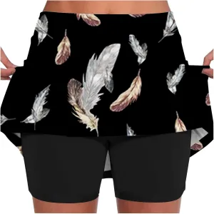 Skorts for Women 2 in 1 Casual Stretchy Summer Sports Shorts Lightweight Comfortable Breathable Skirts with Pockets