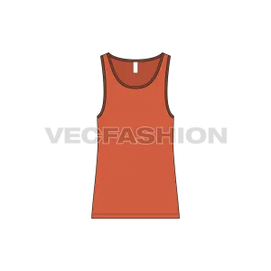 Sporty Ringer Tank Vector Template