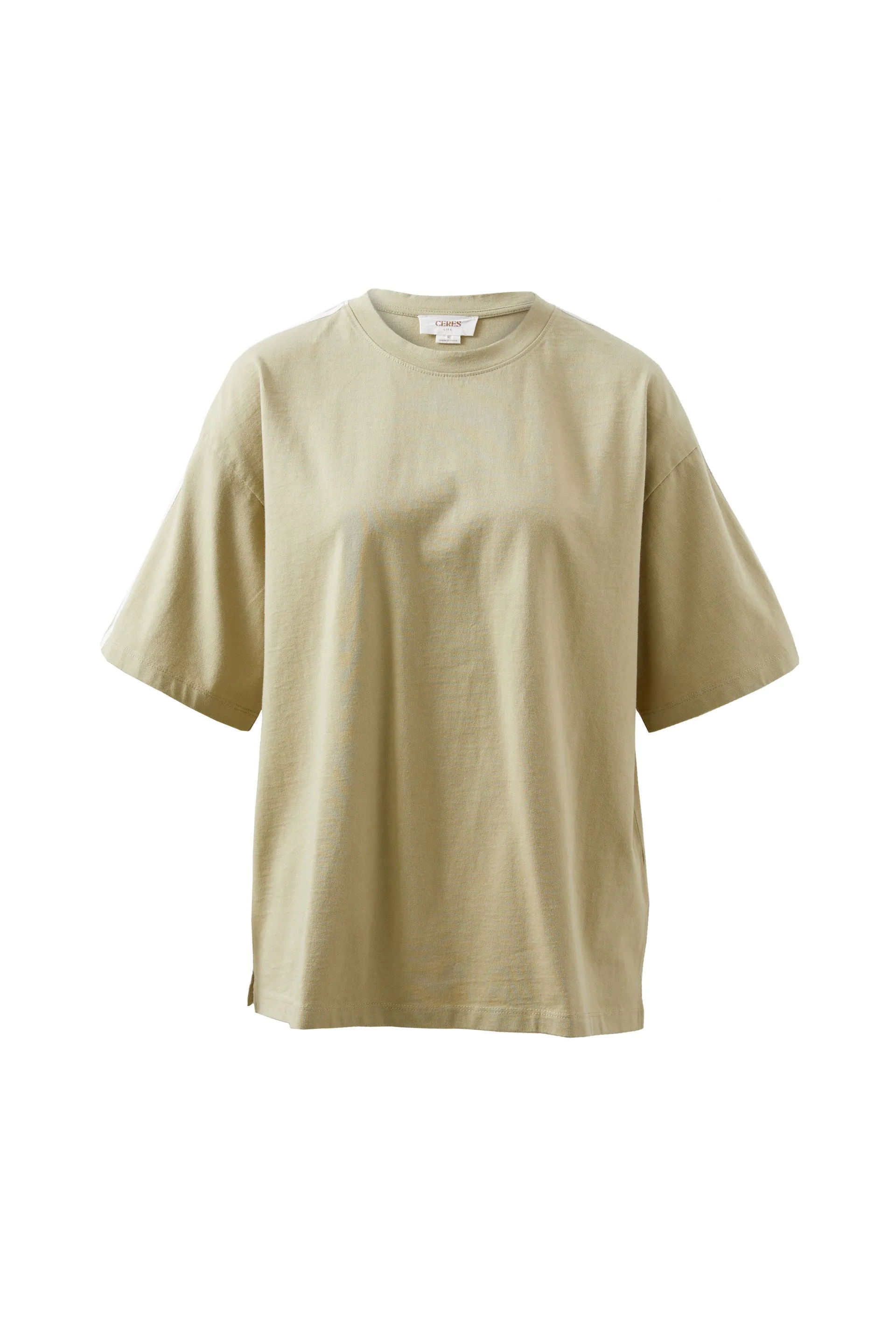 Sporty tape tee - matcha/ecru