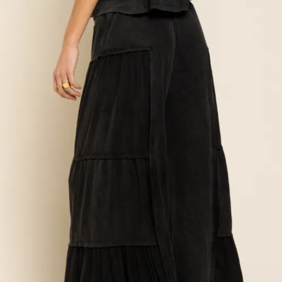 Stone Black Flowy Bottoms