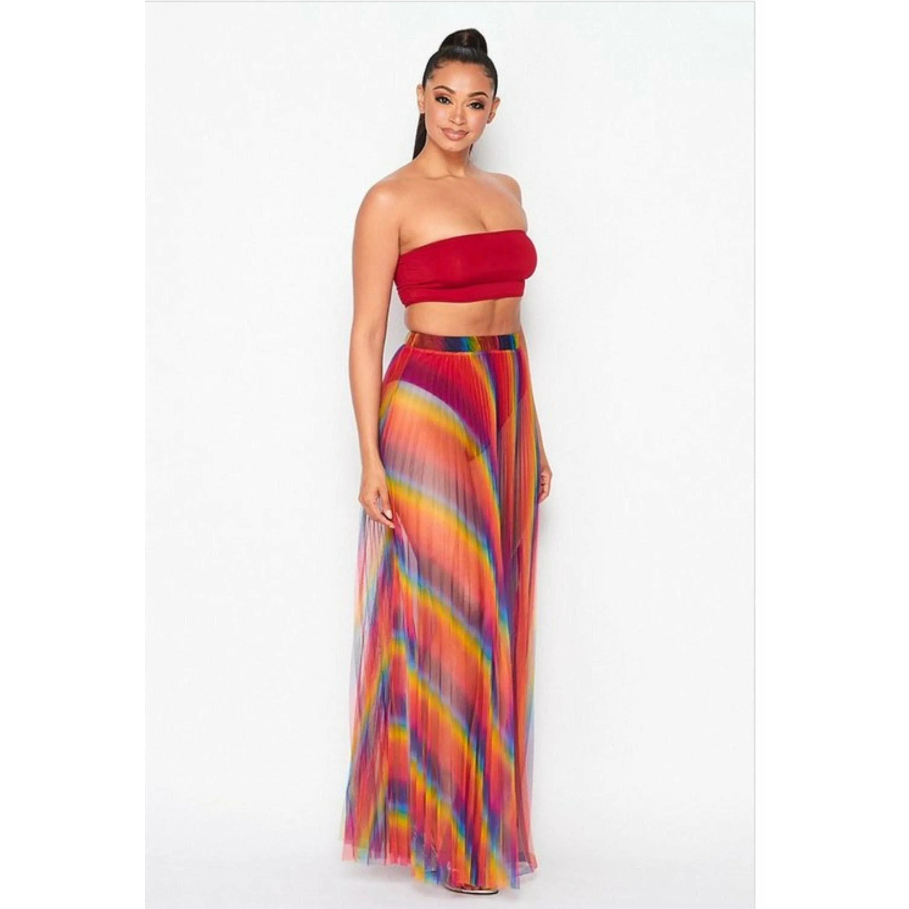 Striped Rainbow Skirt