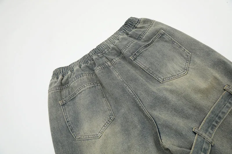 Stylish Black Cargo Shorts Straps