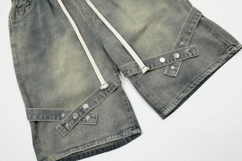 Stylish Black Cargo Shorts Straps