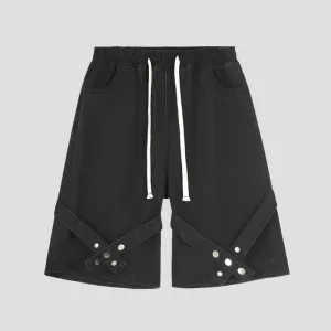 Stylish Black Cargo Shorts Straps