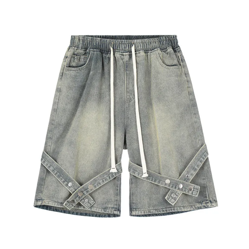 Stylish Black Cargo Shorts Straps