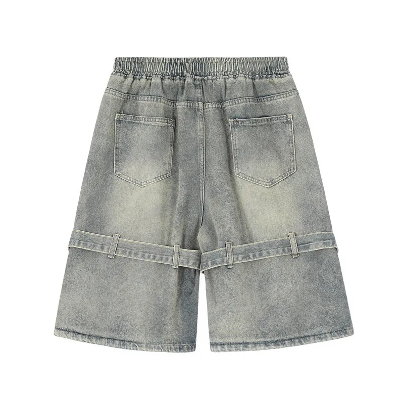 Stylish Black Cargo Shorts Straps