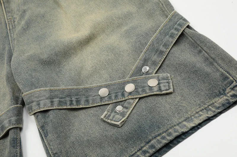 Stylish Black Cargo Shorts Straps