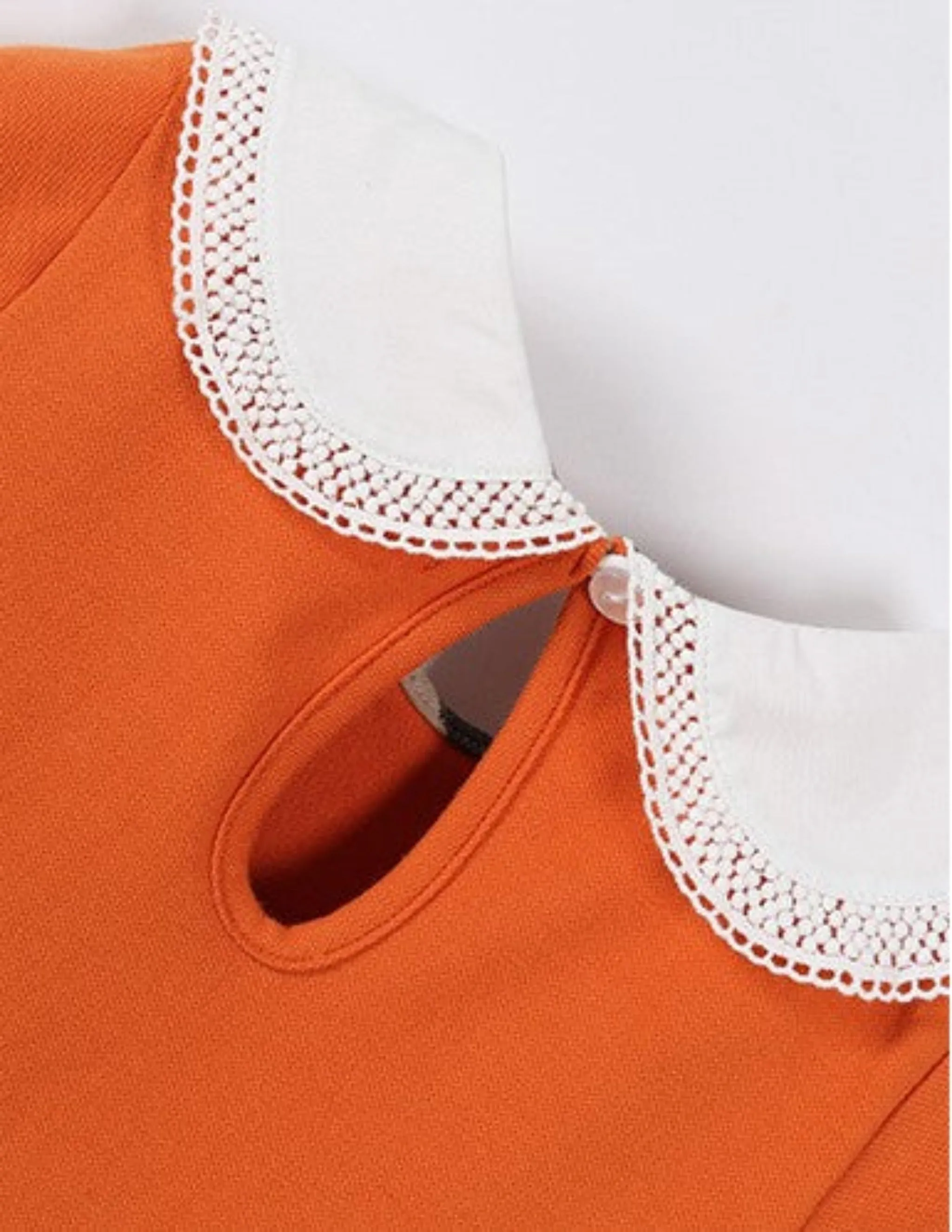 Summer White Collar Retro Girls' Dress