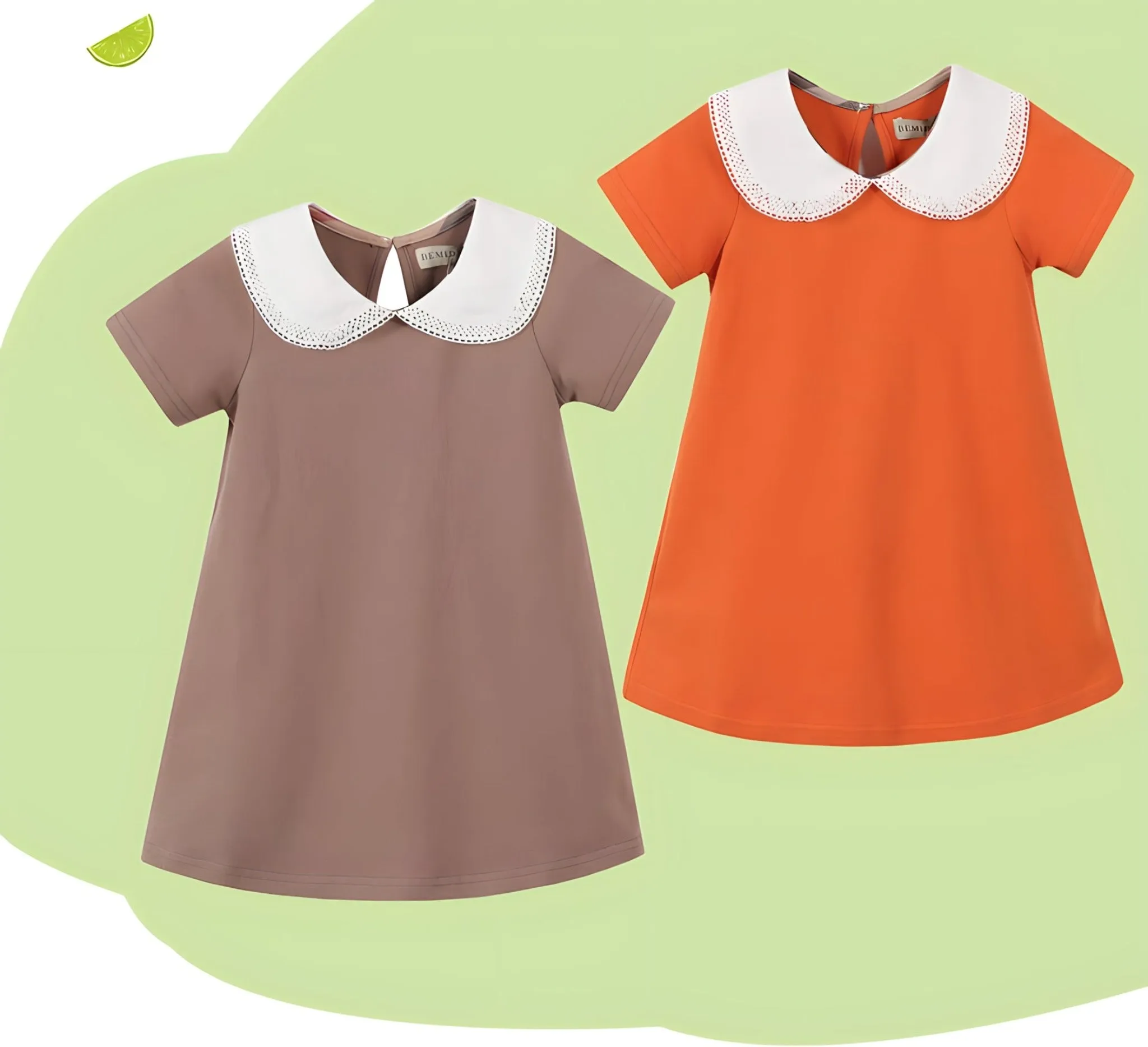 Summer White Collar Retro Girls' Dress