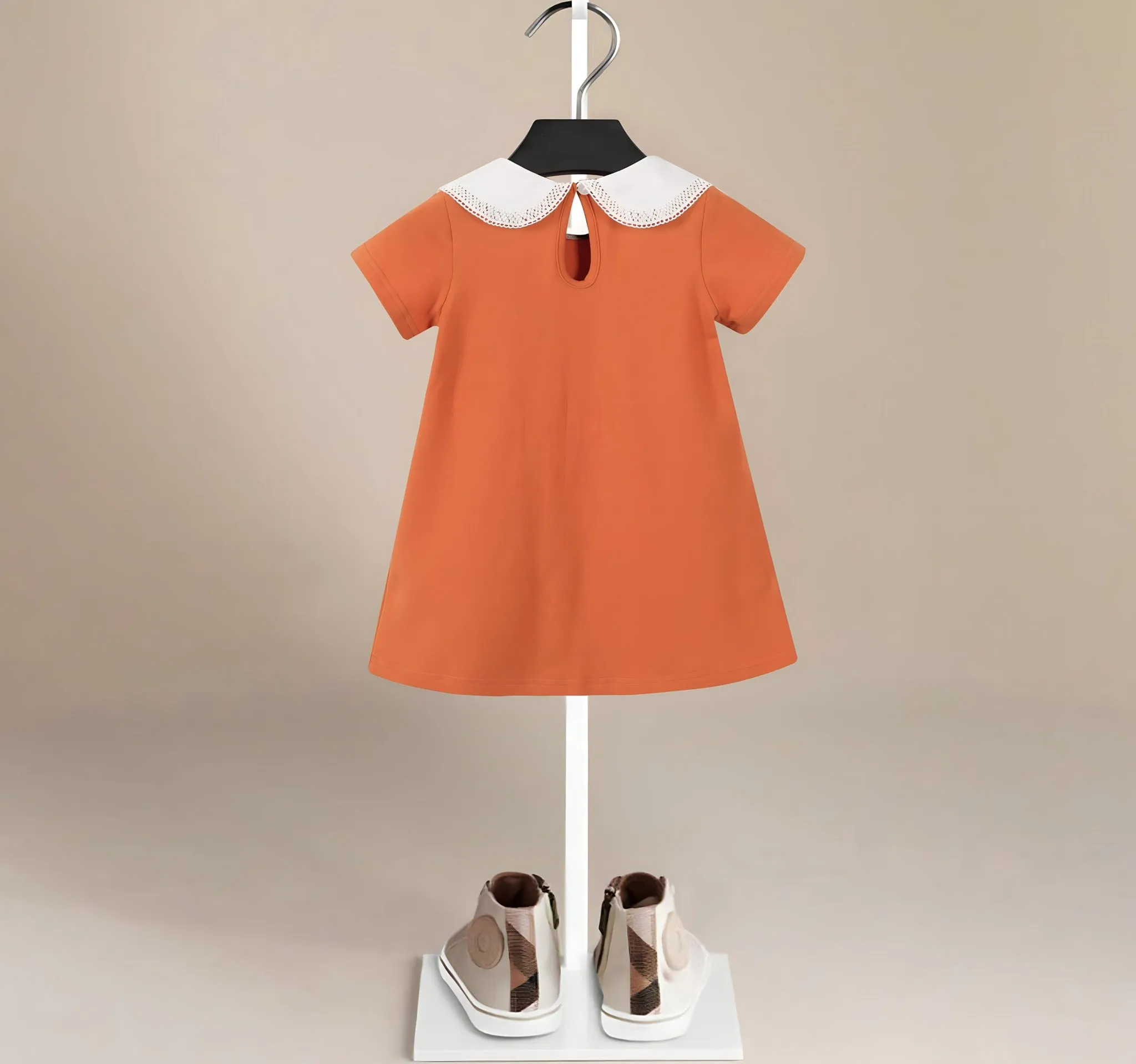 Summer White Collar Retro Girls' Dress